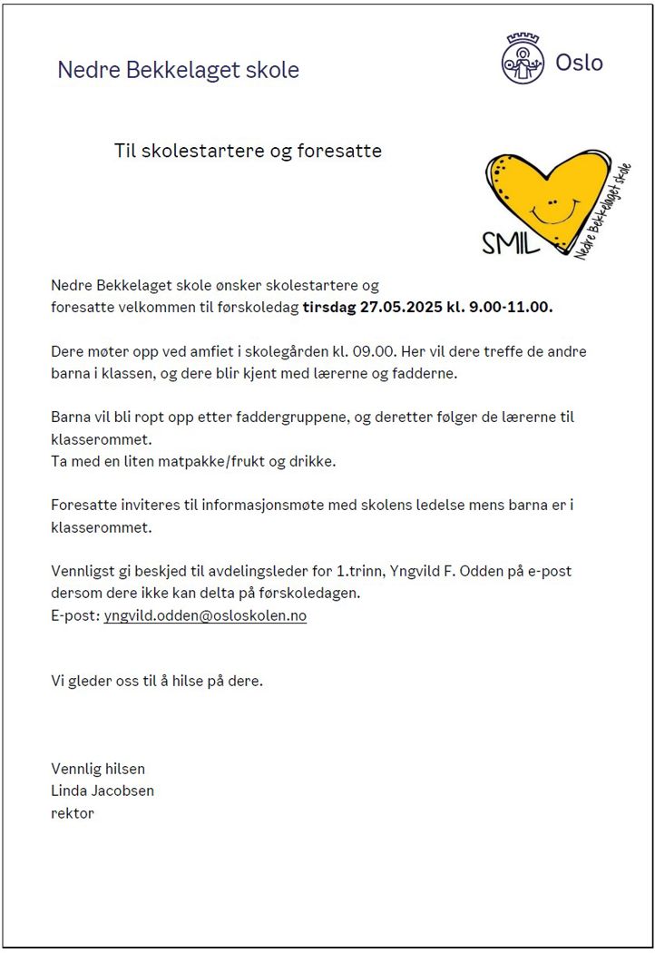 Brev førskoledag